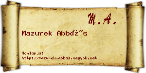 Mazurek Abbás névjegykártya